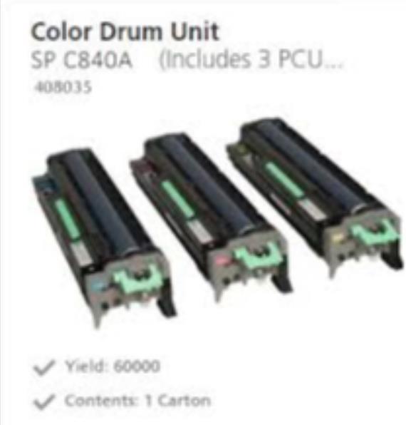 Actual product image RICOH 408035TYPE SPC840A Drum Unit CMY 60.000 pages PU=1 SP C 840 (M, C, Y)