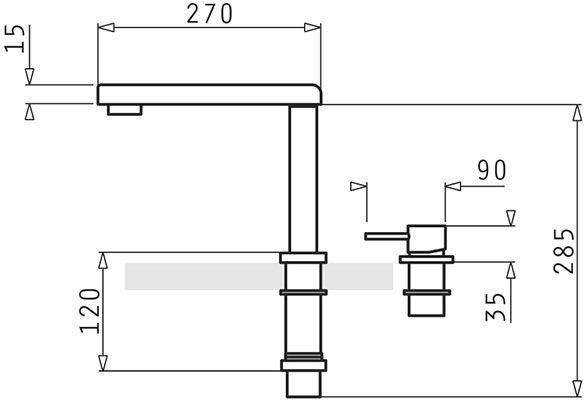 Produktbild Pyramis SATELLITA 3/8' Küchenarmatur 090917138 chrom