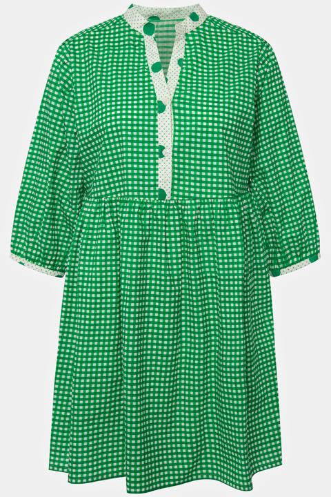 Actual product image Ulla Popken Ruffled Gingham Tunic Dress (46, 48)