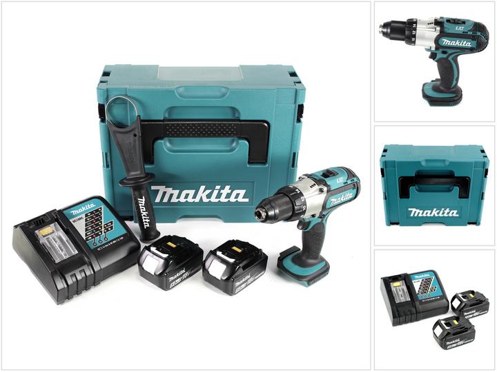 Image du produit Makita DDF 451 RTJ Perceuse visseuse sans fil, 18V 80Nm + 2x Batteries 5,0Ah + Chargeur + Makpac (Fonctionnement sur batterie)