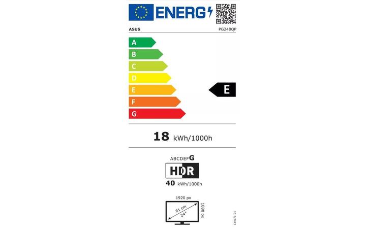 Energy Label ASUS ROG Swift Pro PG248QP (1920 x 1080 pixels, 24.10")