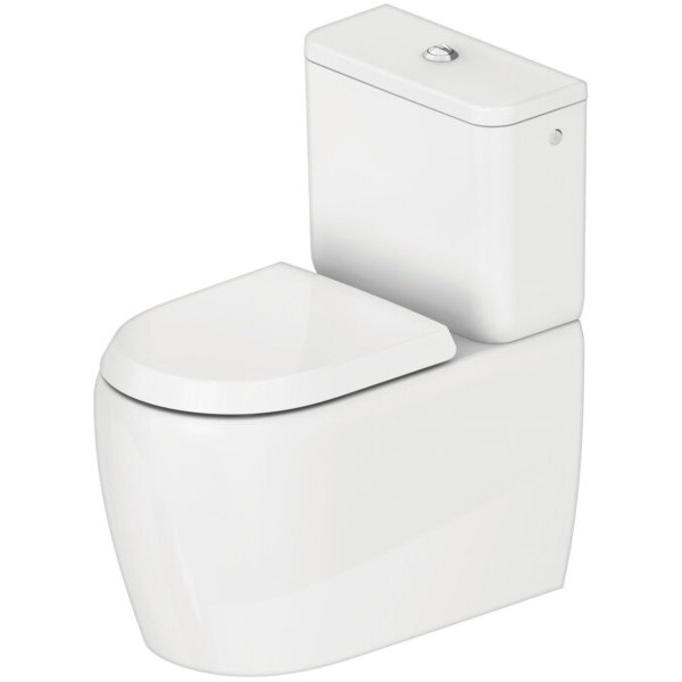 Duravit, Toilette + Bidet, Qatego Stand-WC, für Kombination, Tiefspüler, Abgang variabel, 390x660x400mm, rimless