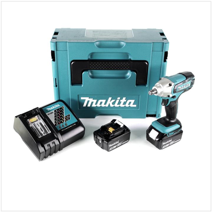 Actual product image Makita DTW 190 RFJ 18 V Li-Ion Cordless Impact Wrench + Makpac Case + 2 x Batteries BL 1830 3,0 Ah + (Rechargeable battery operated)
