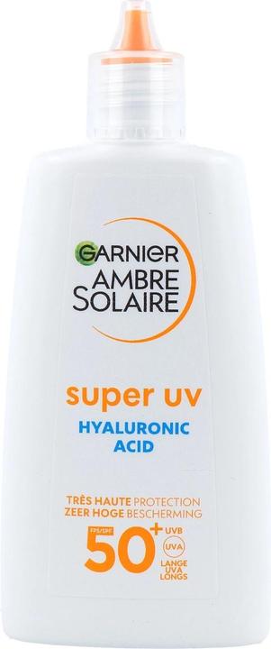 Actual product image Garnier Ambre Solaire Super Uv Hyaluronic Acid Spf50+ Hydrating Fluid (SPF 50+, 50 ml)