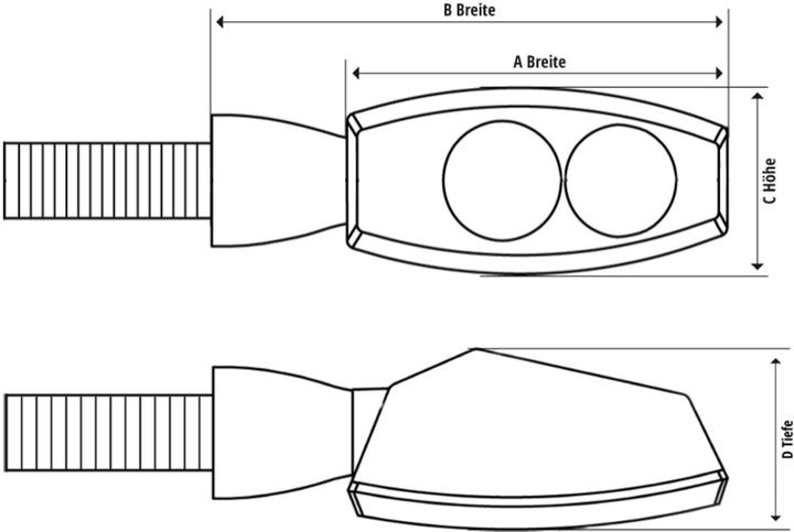 Produktbild Highsider LED-Blinker SONIC-X2 schwarz, getöntes Glas