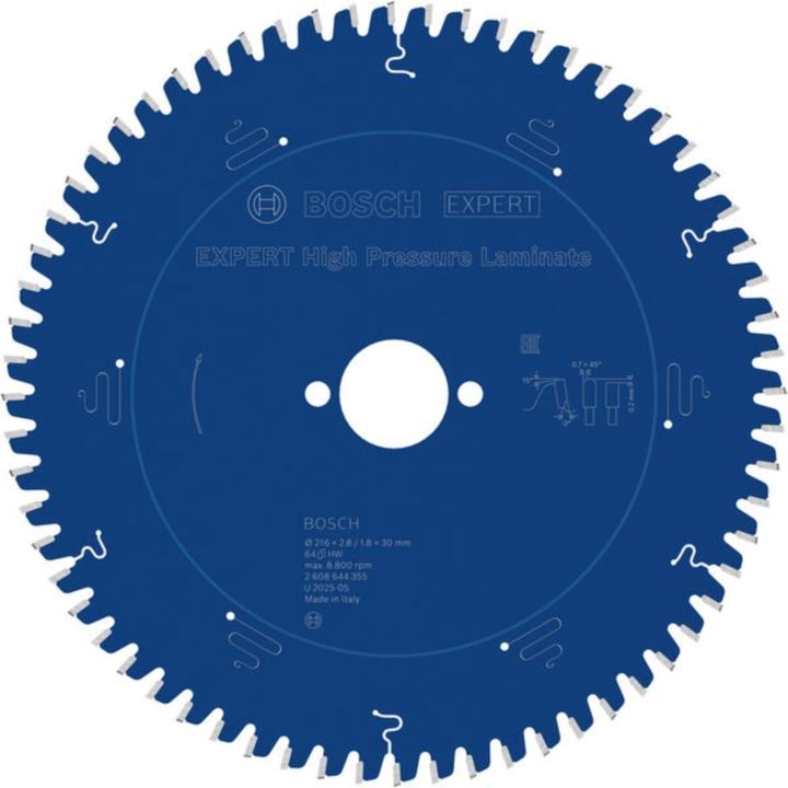 Image du produit Bosch Professional Zubehör Lame de scie circulaire Expert for High Pressure Laminate, 216 x 30 x 2,8 mm, 64