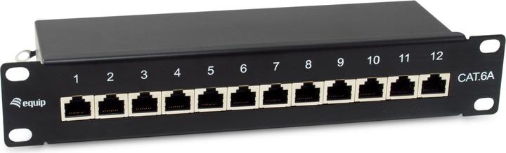 Produktbild equip Patchpanel 12x RJ45 Cat6A 10" FTP 1HE Premium schwarz