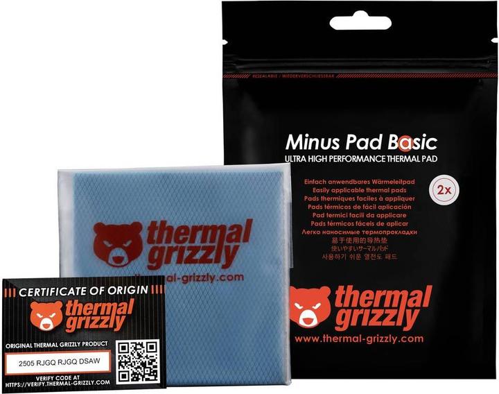 Actual product image Thermal Grizzly Minus Pad Basic - 100x100x1,5 mm (2er Pack) (1.50 mm)