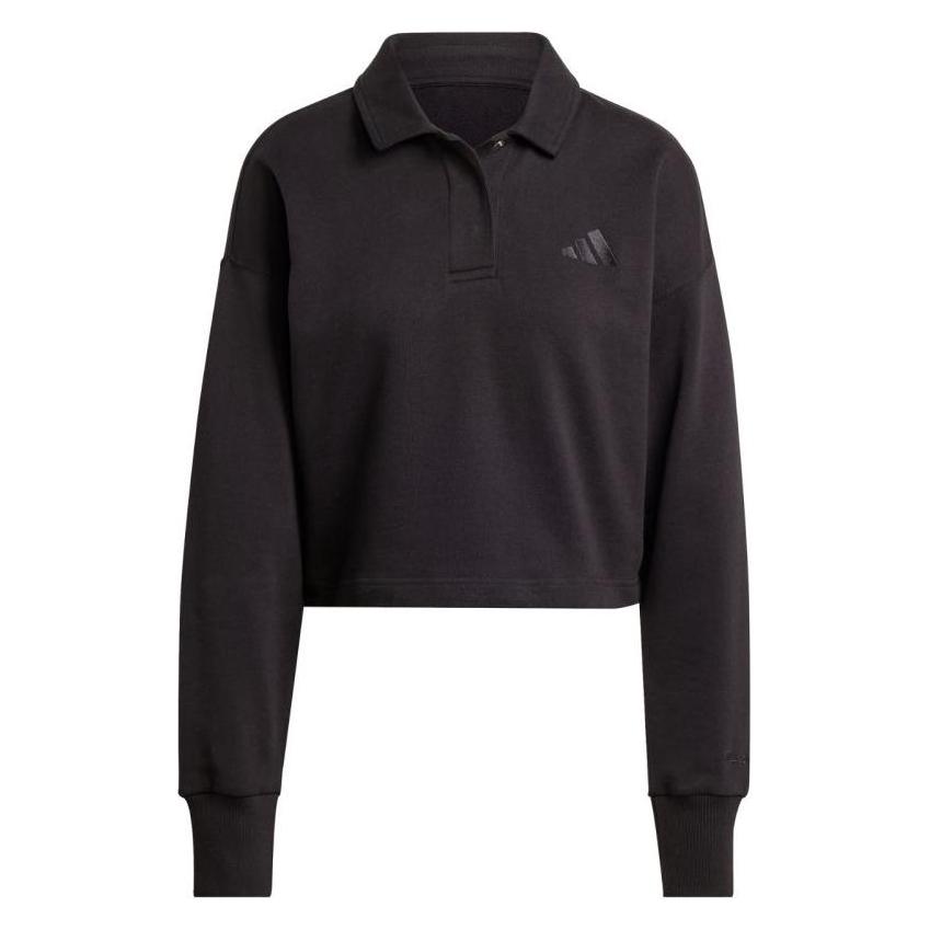 Adidas, Damen, Pullover, Polo-Sweatshirt Aus French Terry Aller Grössen, Schwarz, (M)