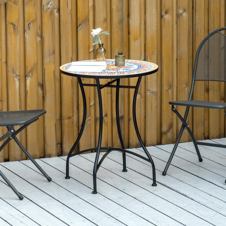 Produktbild Outsunny Gartentisch mit Mosaikplatte (60 cm)