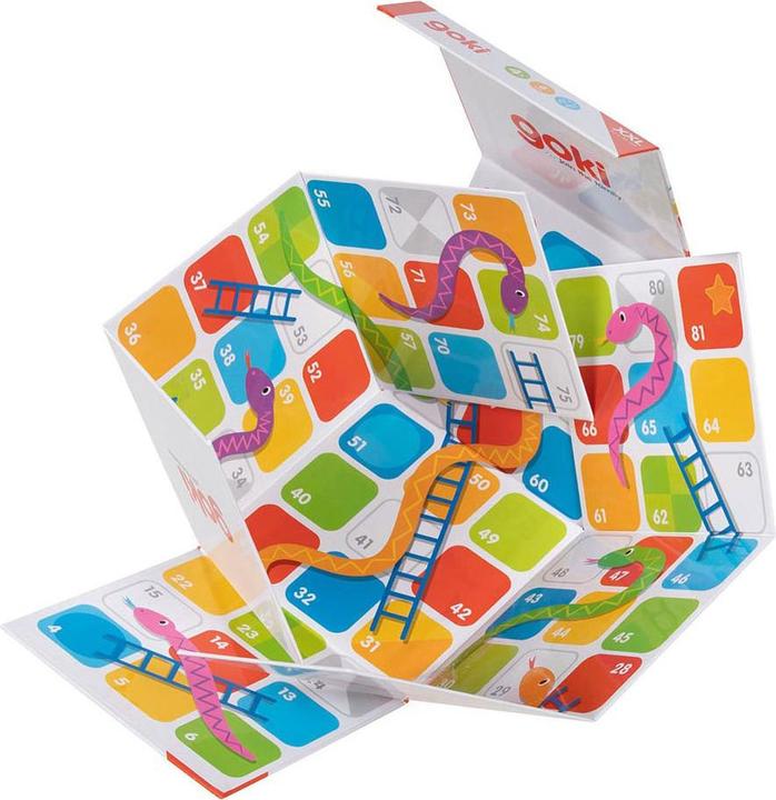 Actual product image Goki XXL snakes & ladders in a fold-out cube
