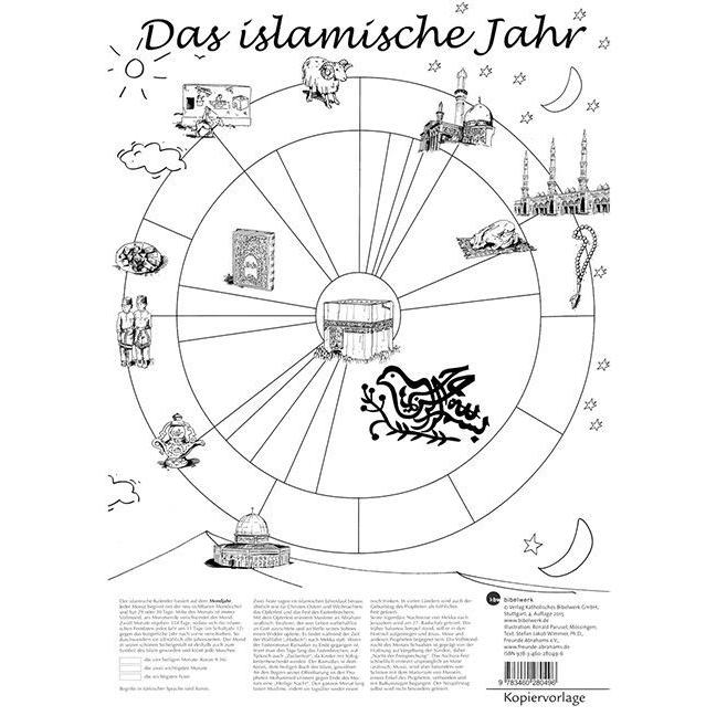 Katholisches Bibelwerk, Wanddeko, Das islamische Jahr, farbige Wandkarte