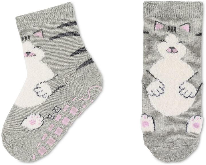 Produktbild Sterntaler Socken Katze 2er Set Hellgrau Melange Gr. 24 (2er Pack, 24)