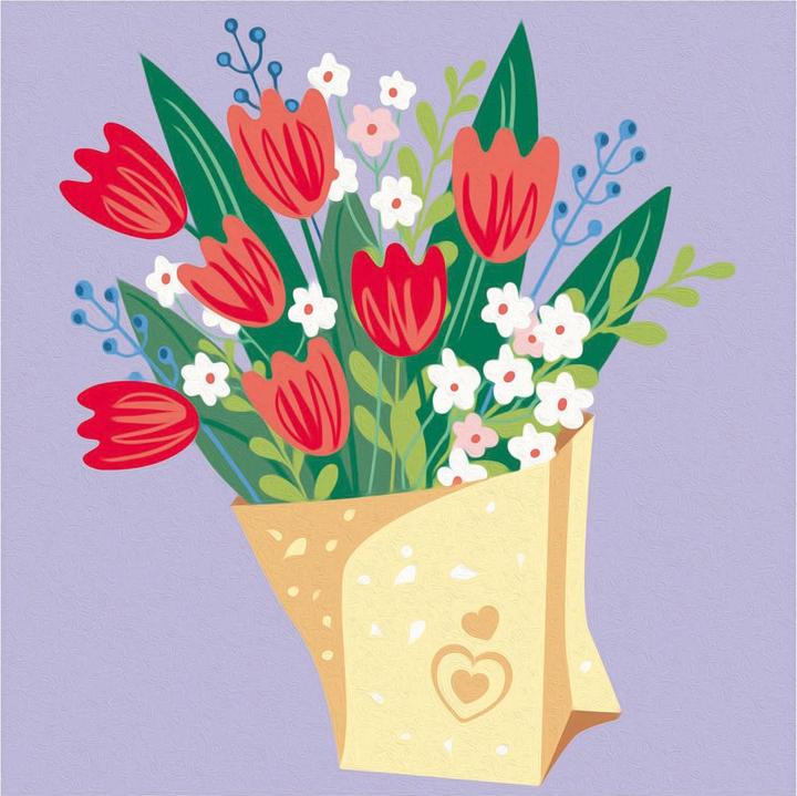 Productafbeelding Ravensburger CreArt - Schilderen op nummer 25518 - Boeket tulpen - vanaf 12 jaar