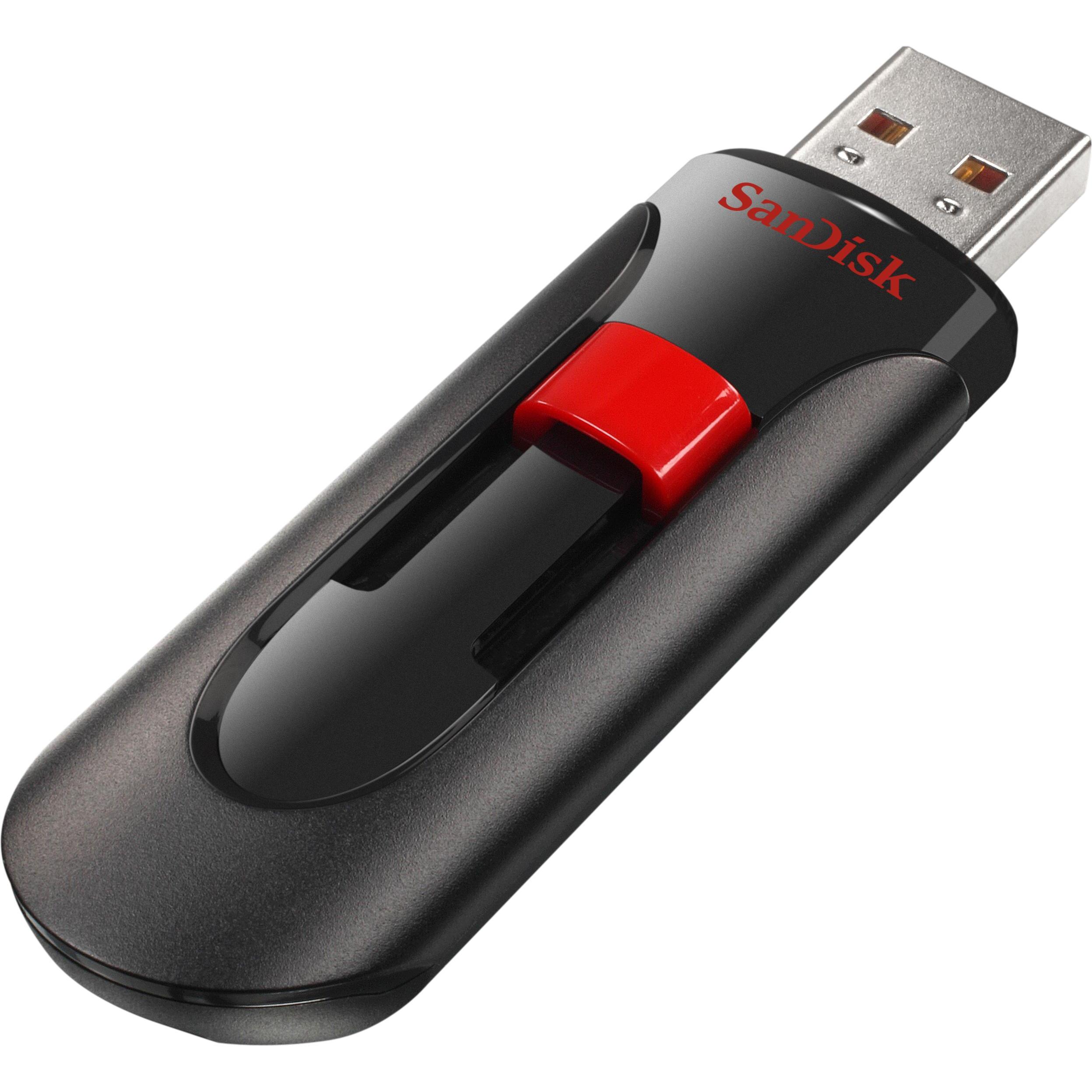 SanDisk Cruzer Glide (64 GB, USB-A, USB 2.0), USB Stick, Rot, Schwarz