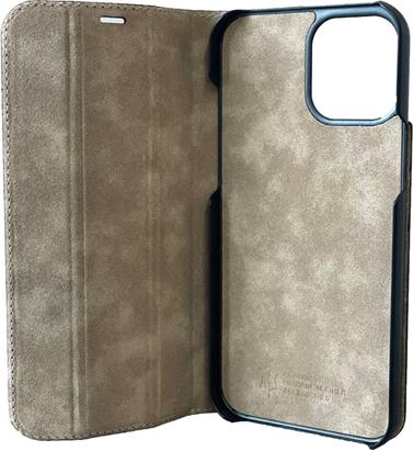 Produktbild Mike Galeli Book-Cover in Echtleder Marc faltbar schwarz (Apple iPhone 13 Pro)