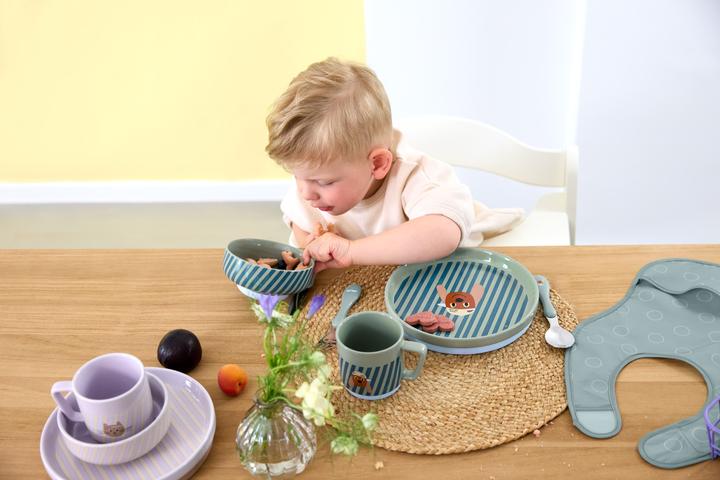 Productafbeelding Lässig Kinderbesteckset Tiny Team Dog 3-teilig, Grün