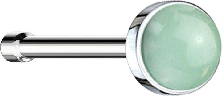 Produktbild Star Piercing Nasenstecker gerade silber mit Jade Stein (ohne Messing, Chirurgenstahl 316L, Mineralisch)