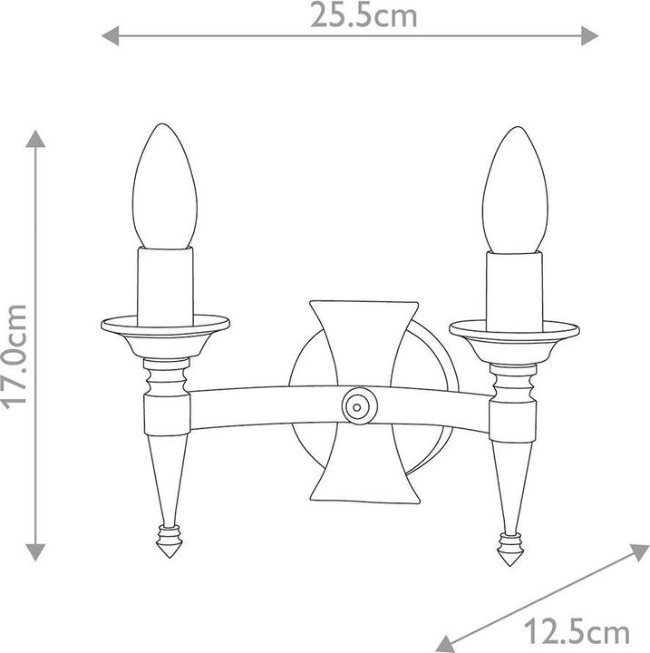 Image du produit Elstead Lighting Applique murale Saxon E14 double noir, Made in UK (E14, IP20)