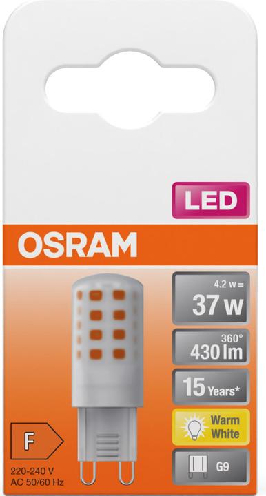 Productafbeelding Osram LED PIN G9 37 4,2 W/2700 K G9 (G9, 4.20 W, 430 lm, 1 x, E)