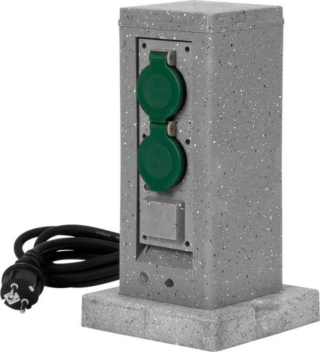Produktbild Grafner Wifi Gartensteckdose Aussensteckdose Steinoptik Quadratisch Tuya Smart Life