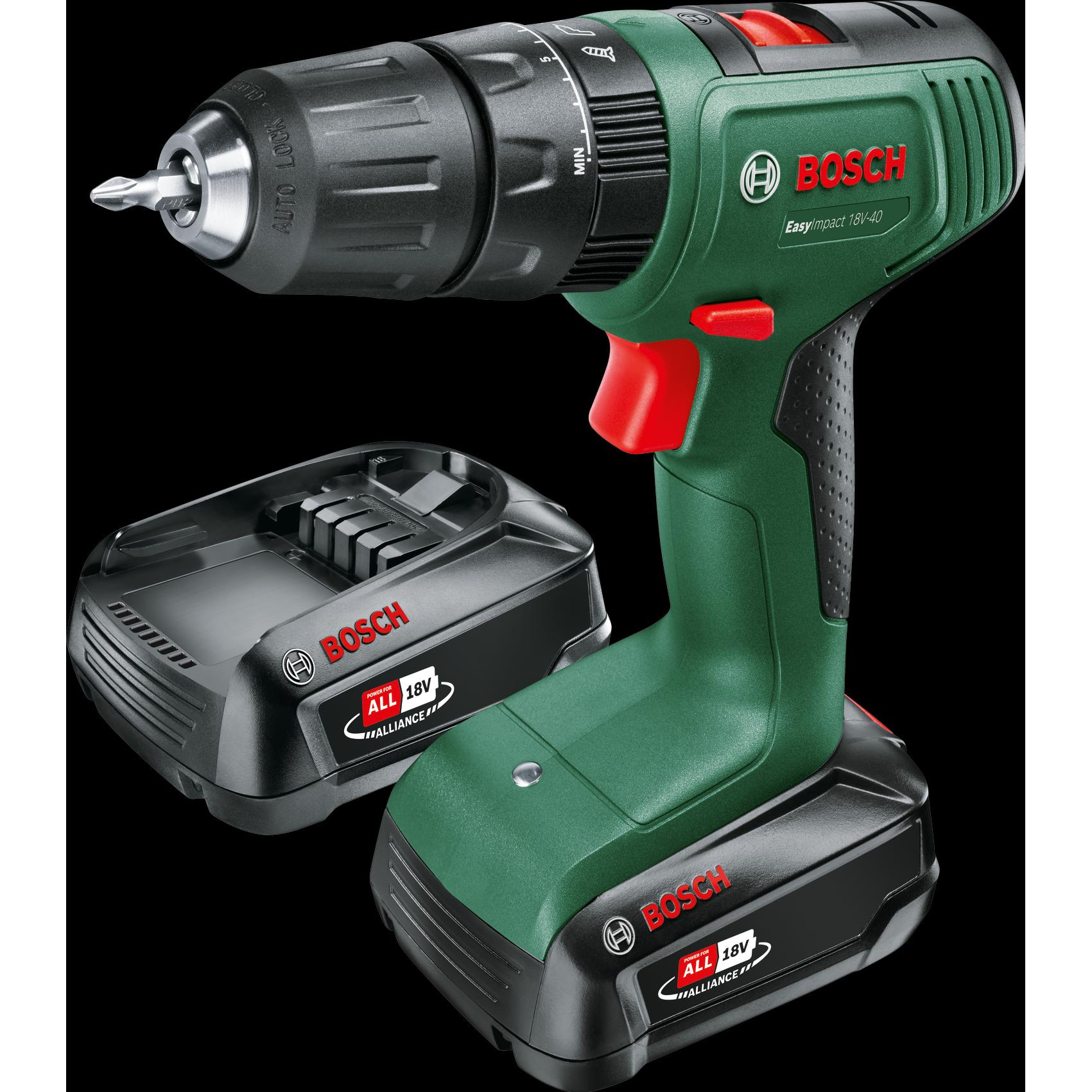 Bosch Home & Garden, Bohrmaschine + Akkuschrauber, EasyImpact 18V-40 (Akkubetrieb)