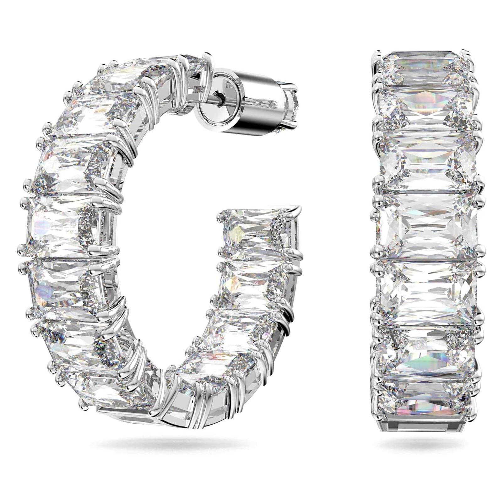 Swarovski, Oorbellen, Millenia Creolen Achthoek, (Swarovski Metaal)