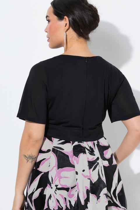 Produktbild Ulla Popken Maxikleid, Ausbrenner, V-Ausschnitt, Halbarm (58, 60)