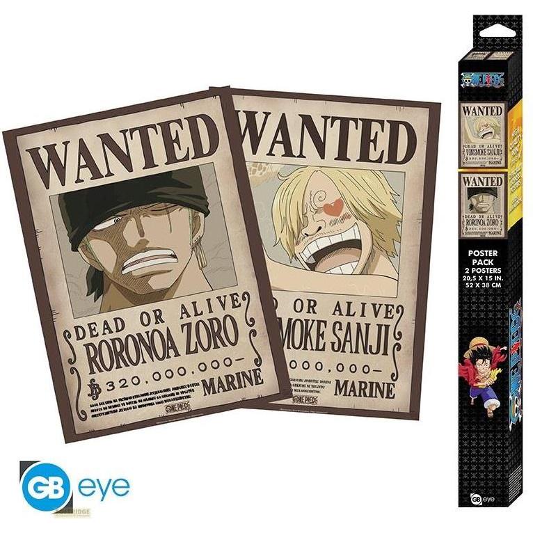 ABYstyle, Bilder, ONE PIECE - Set 2 Chibi Posters - Wanted Zoro Sanji 52x38 x4 (52 x 38 cm)