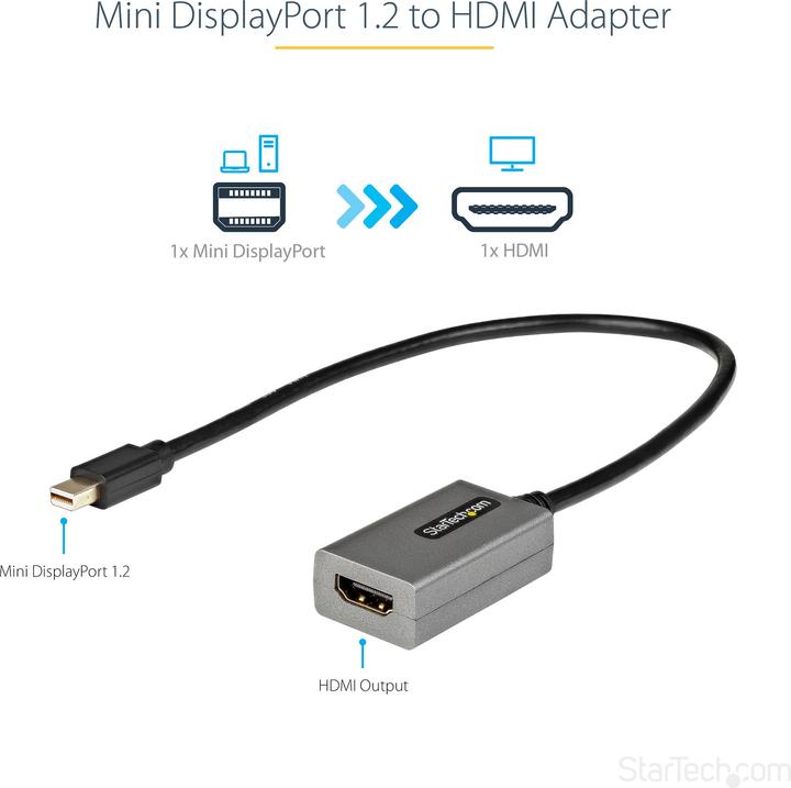 Produktbild StarTech .com Mini DisplayPort auf HDMI Adapter (Mini DP, HDMI, 38.70 cm)