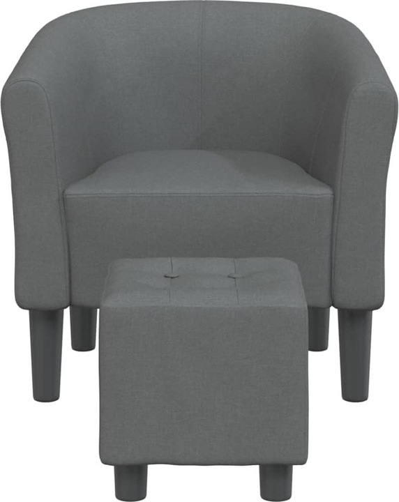 Produktbild VidaXL Clubsessel mit Fusshocker Dunkelgrau Stoff,Farbe