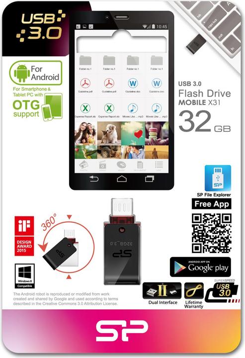 Produktbild Silicon Power Mobile X31 32GB MicroUSB/USB (32 GB)