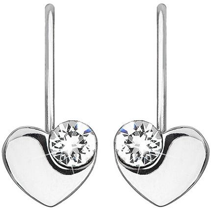 Evolution Group, Ohrringe, Silver heart earrings with Swarovski 31299.1 white