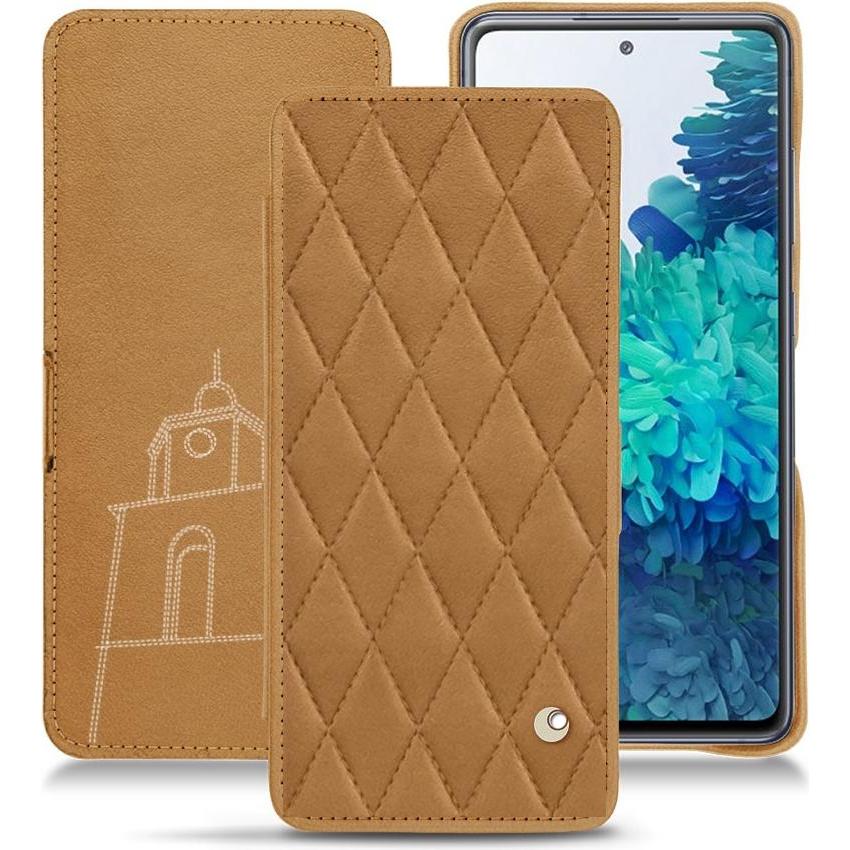 Noreve Lederschutzhülle horizontal (Samsung Galaxy S20 FE), Smartphone Hülle, Braun