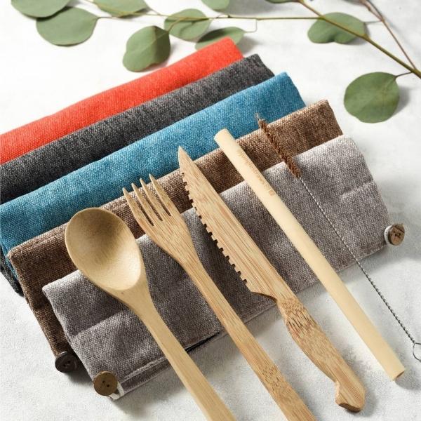 Image du produit Jungle Culture set de couverts réutilisables en bambou rouge (1 pièce(s), Couteau)