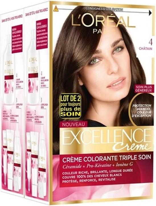 L'Oréal Paris Excellence Triple Care Chestnut Brown Hair Color 4.00 Châtain