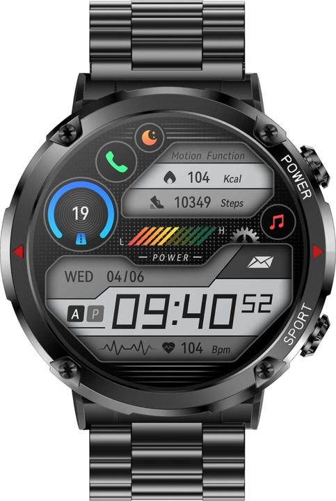 Produktbild Gravity GT21-1+ Smartwatch, schwarzes Silikonarmband