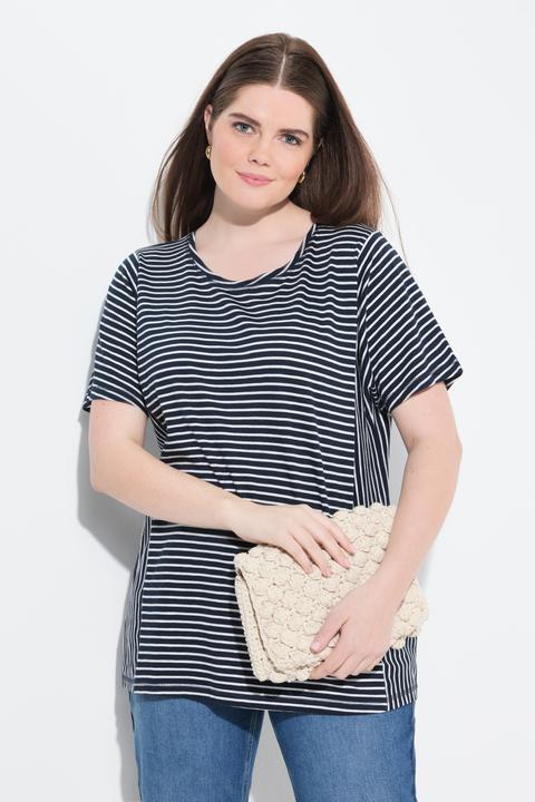 Produktbild Ulla Popken T-Shirt, Streifenmix, Rundhals, Halbarm (46, 48)