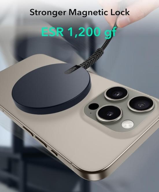Actual product image ESR Halolock Qi2 Mini Wireless Charger 15W with MagSafe - Black (15 W)