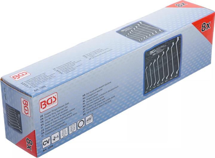 Actual product image BGS Double Ring Spanner Set offset 6 x 7 - 20 x 22 mm 8 pcs.