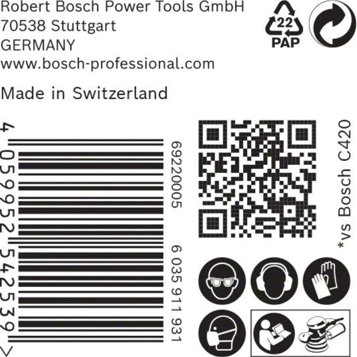 Actual product image Bosch Professional Zubehör Expert C470 Sandpaper with 8 holes for random orbital sander, 125 mm, G 320, 50 pcs. (320)