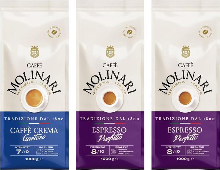 Tchibo Caffè Molinari Set 1 x Gustoso, 2 x Perfetto