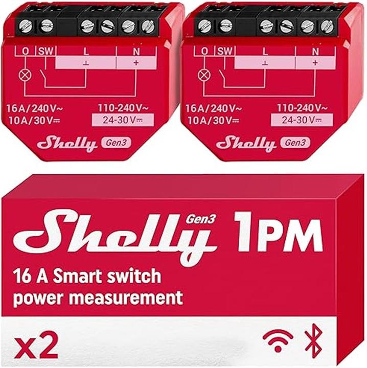 Produktbild Shelly 1PM Gen3 x2 (Schaltaktor)