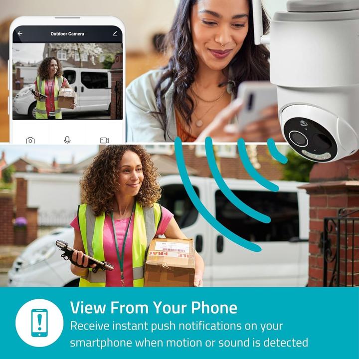 Actual product image Nedis SmartLife Outdoor Camera | Wi-Fi | Full HD 1080p | Pan tilt | IP65 | Max. Battery life: 5 (1920 x 1080 Pixels)