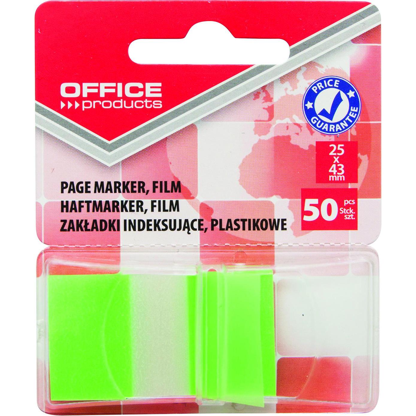 Office Products Abheftregister pp, 25x43 mm, 50 register, blister, grün (42697572)
