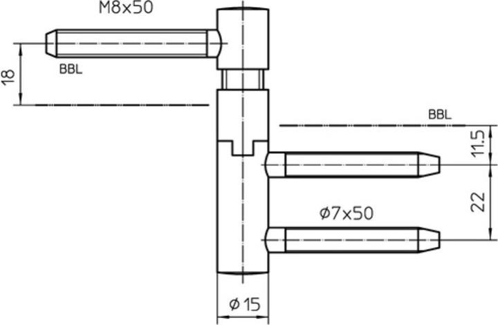 Actual product image Simonswerk Drill-in hinge rising V 5450 rising nickel-plated 40 kg DIN left wooden doors