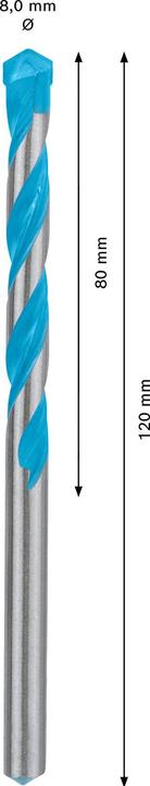 Productafbeelding Bosch Professional Zubehör Expert CYL-9 MultiConstructieboor, 8 x 80 x 120 mm, d 8 mm, 10 stuks. (8 millimeter)