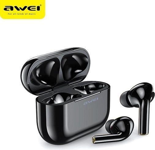 Actual product image Awei słuchawki Bluetooth 5.0 T29 TWS + stacja dokująca czarny/black (ANC, 4 h, Wireless)