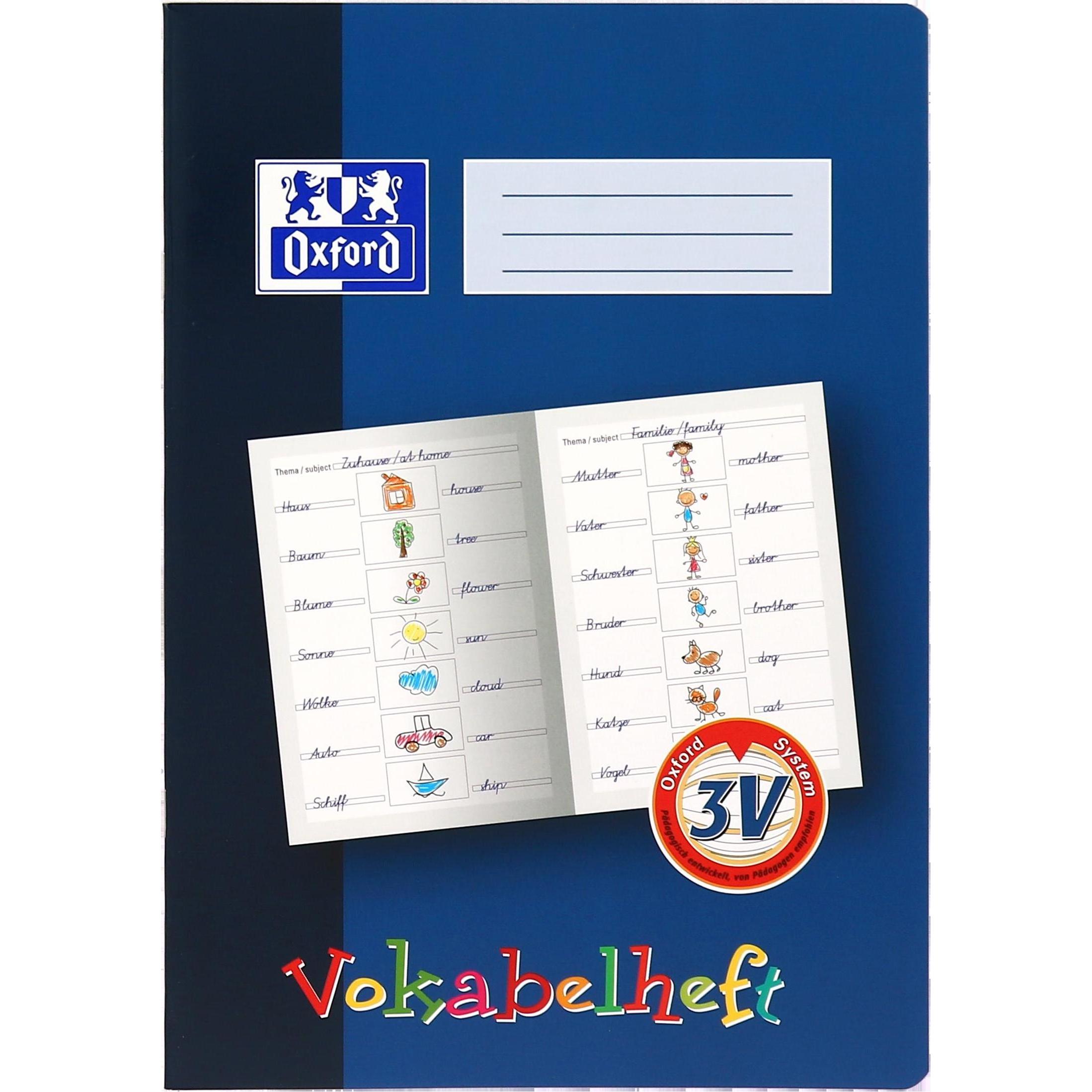 Oxford, Heft + Block, Vokabelheft A4 (A4, Liniert, Harter Einband)