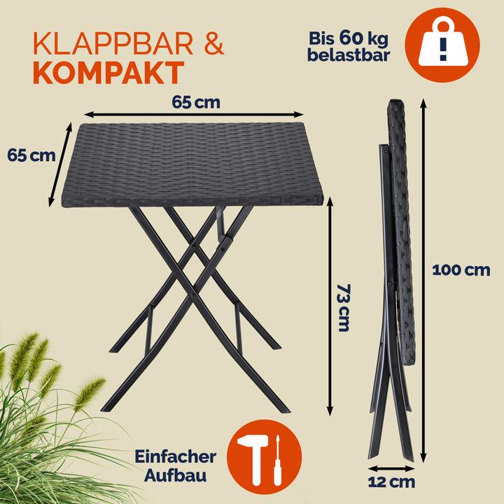 Produktbild Casaria Polyrattan Klapptisch